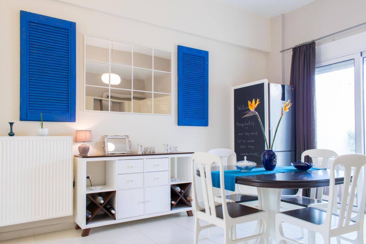 Blue Iris: Stylish Apartment Just 10 Minutes Walk From Old Town Chania ハニア エクステリア 写真